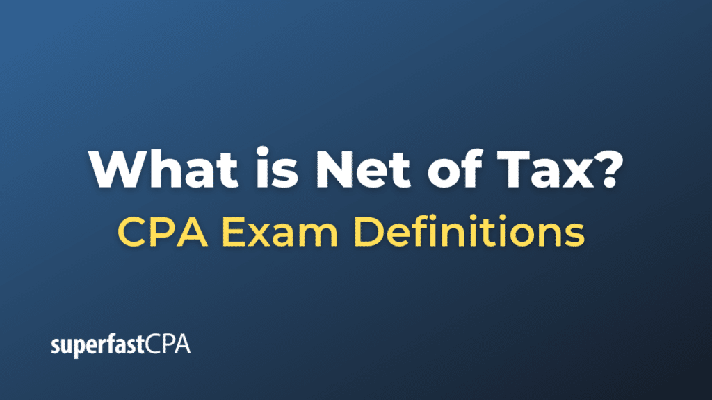 Net of Tax