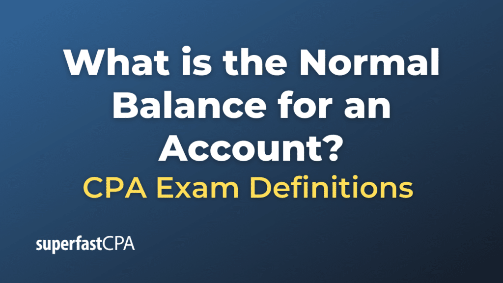 Normal Balance for an Account