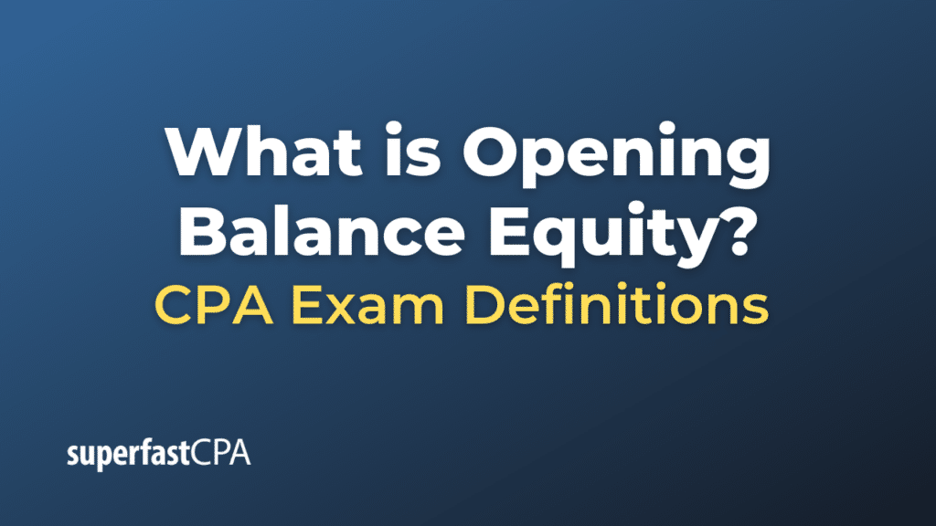 Opening Balance Equity