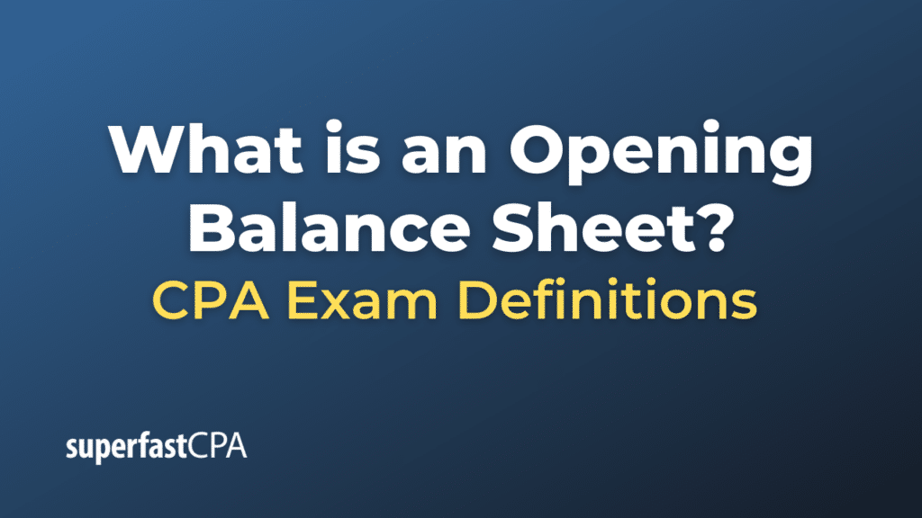 Opening Balance Sheet