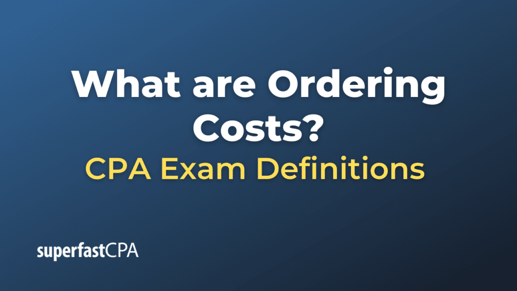 Ordering Costs