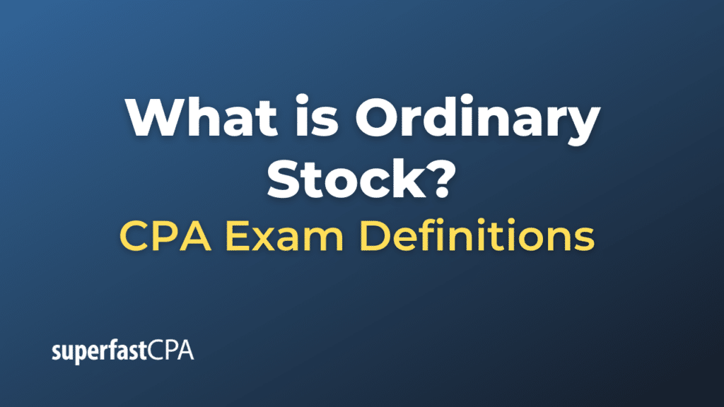 Ordinary Stock