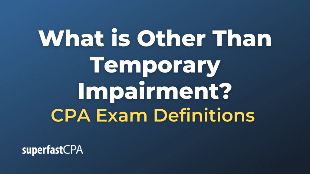 Other Than Temporary Impairment