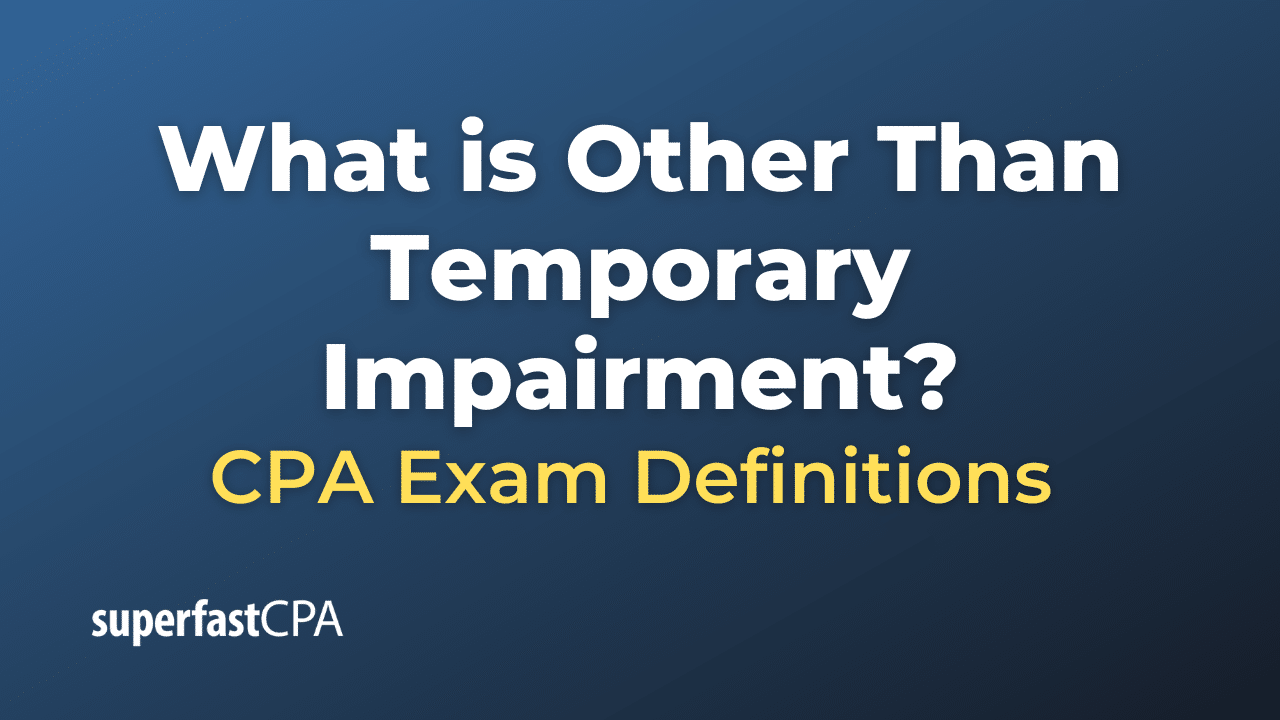 Other Than Temporary Impairment