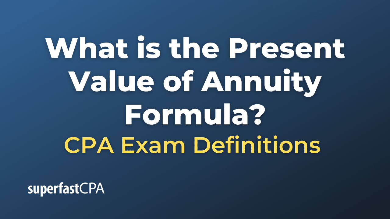 Present value formula