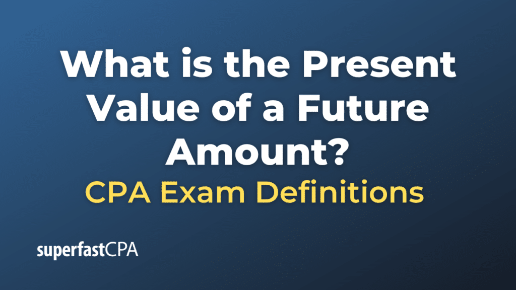 Present Value of a Future Amount