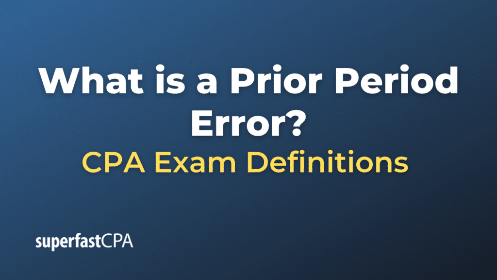Prior Period Error