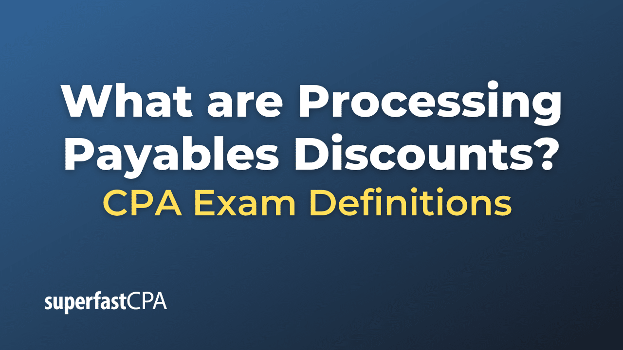 Processing Payables Discounts