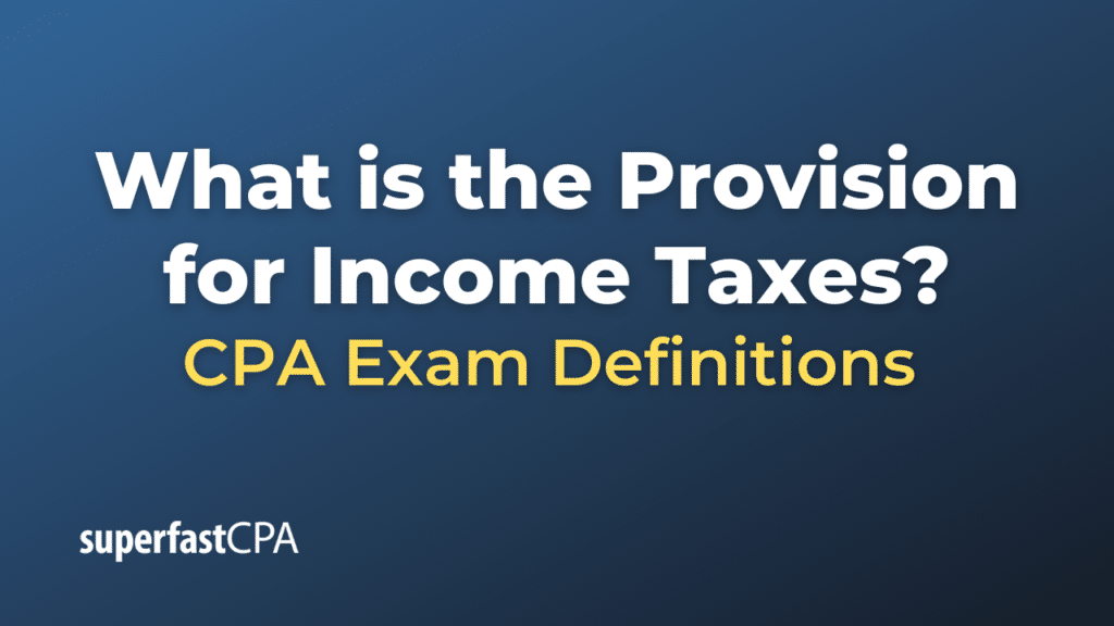 Provision for Income Taxes