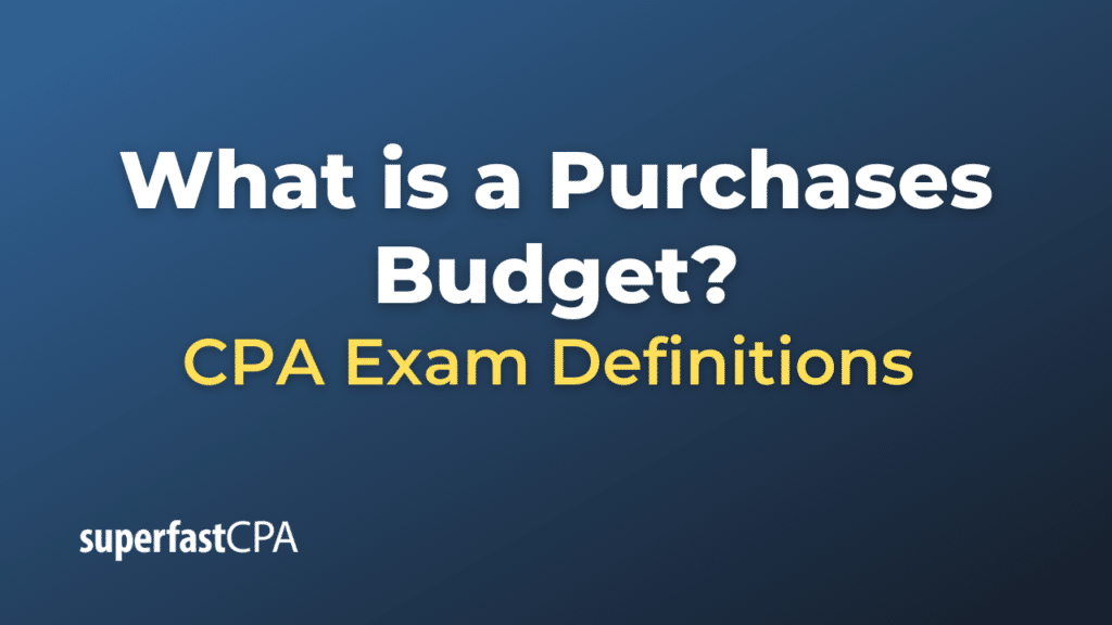Purchases Budget