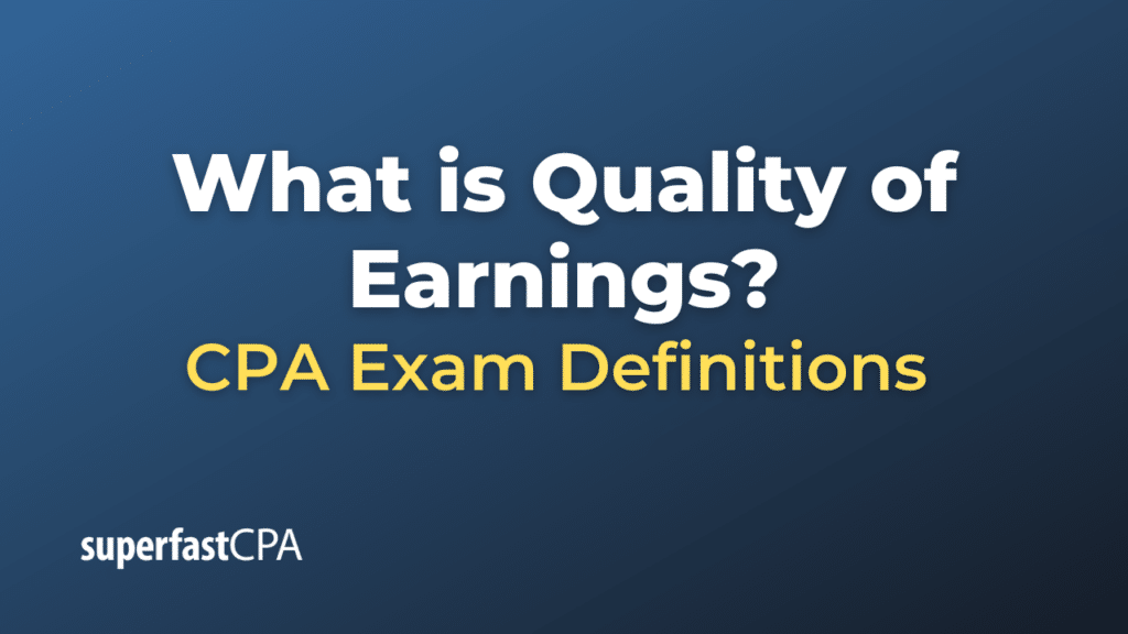 Quality of Earnings
