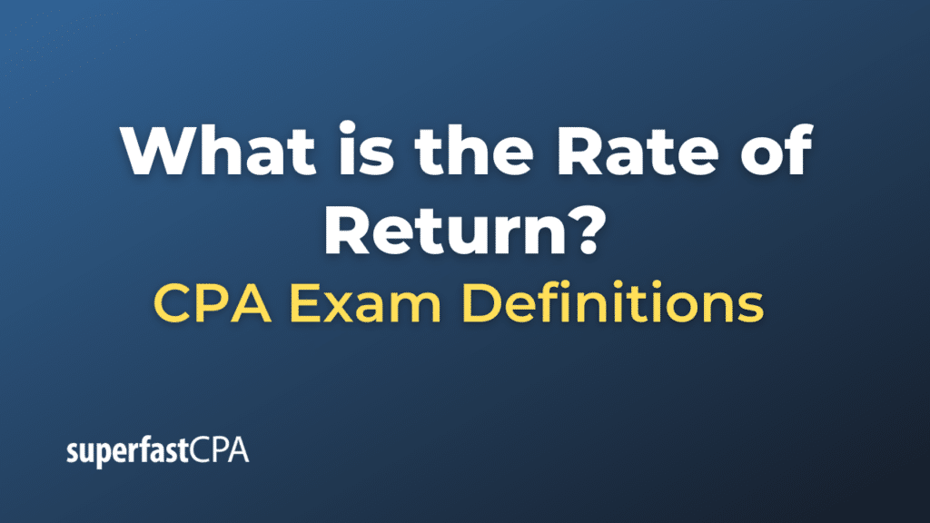 Rate of Return