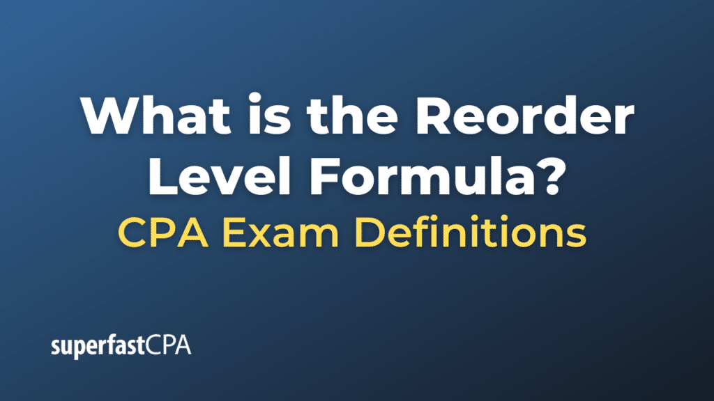 Reorder Level Formula