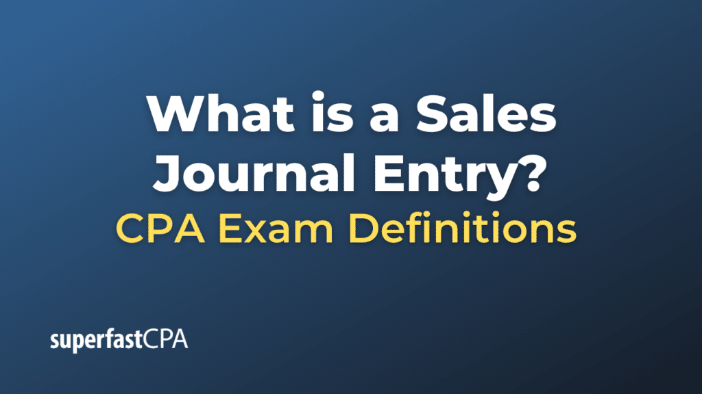 Sales Journal Entry