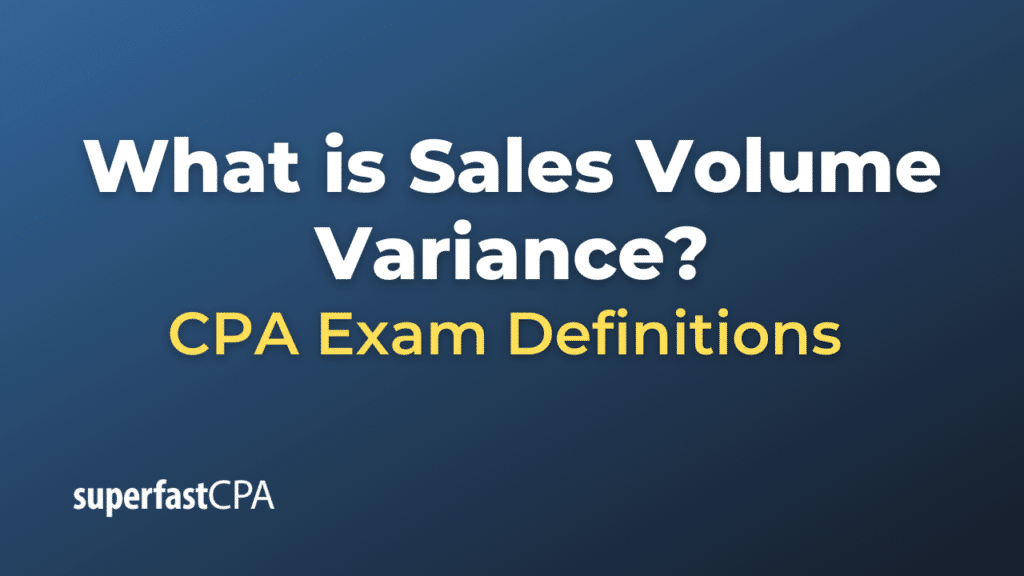 Sales Volume Variance