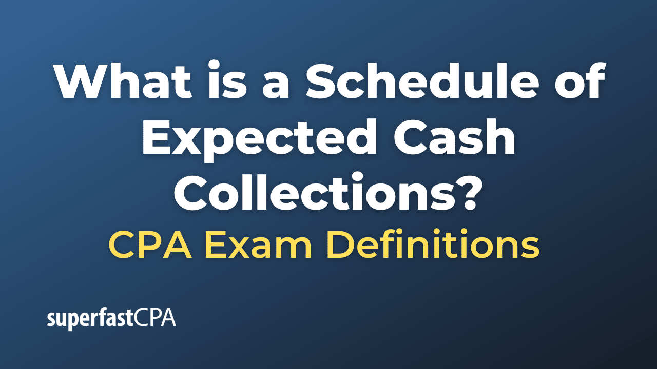 What is a Schedule of Expected Cash Collections?