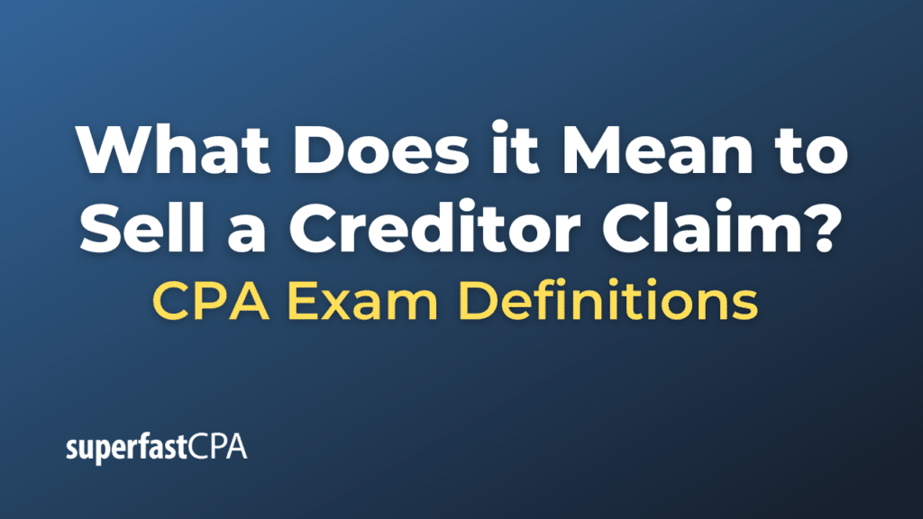 Sell a Creditor Claim