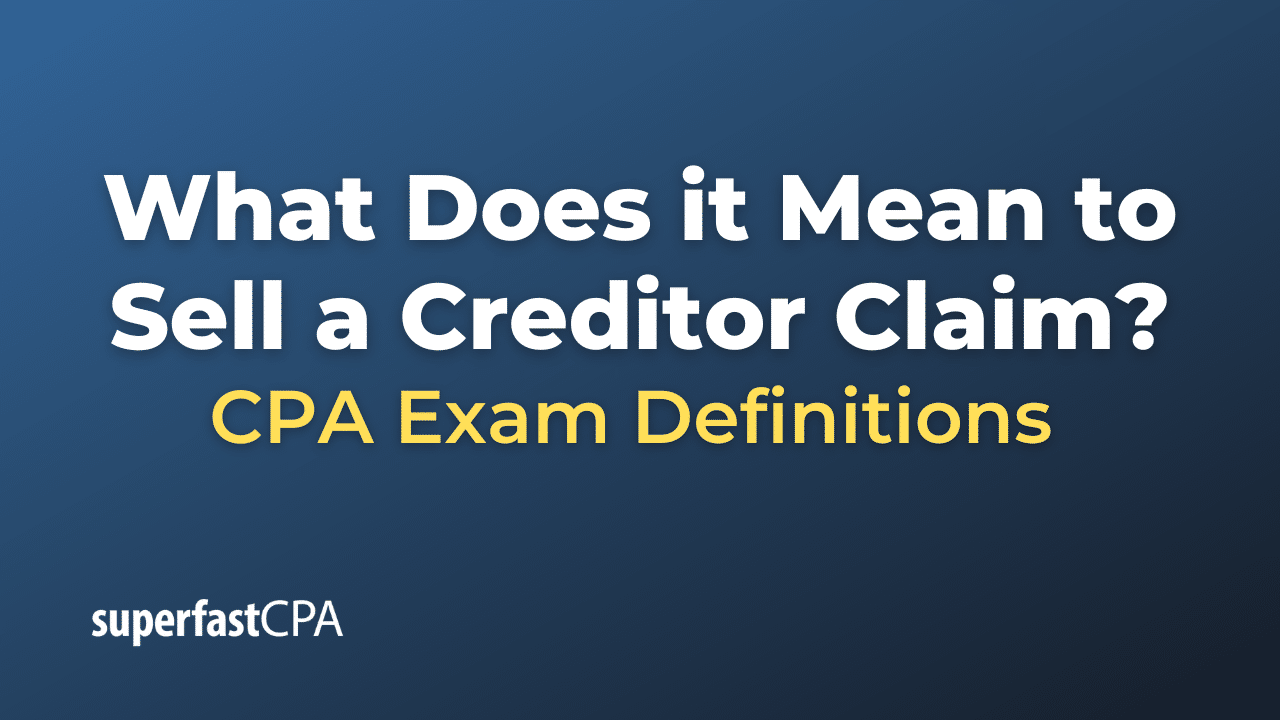 Sell a Creditor Claim