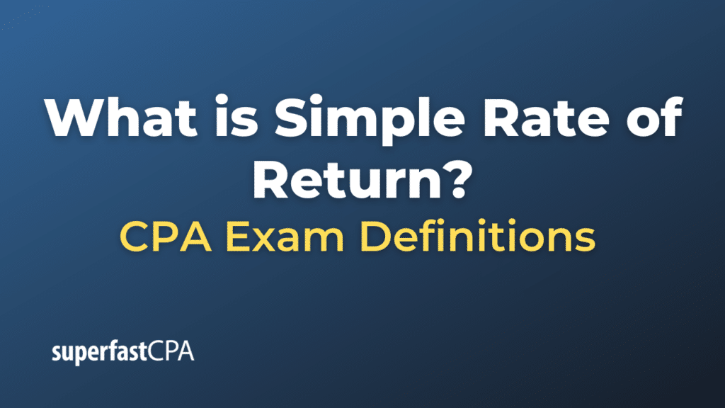 Simple Rate of Return