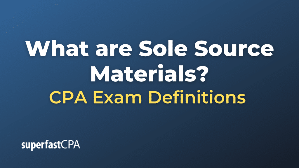 Sole Source Materials