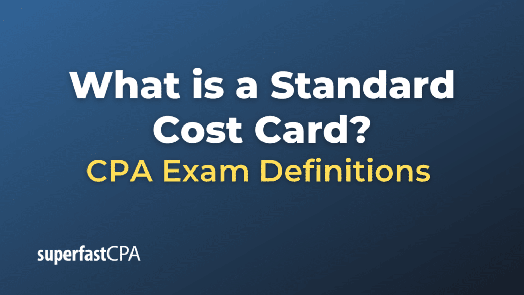 Standard Cost Card