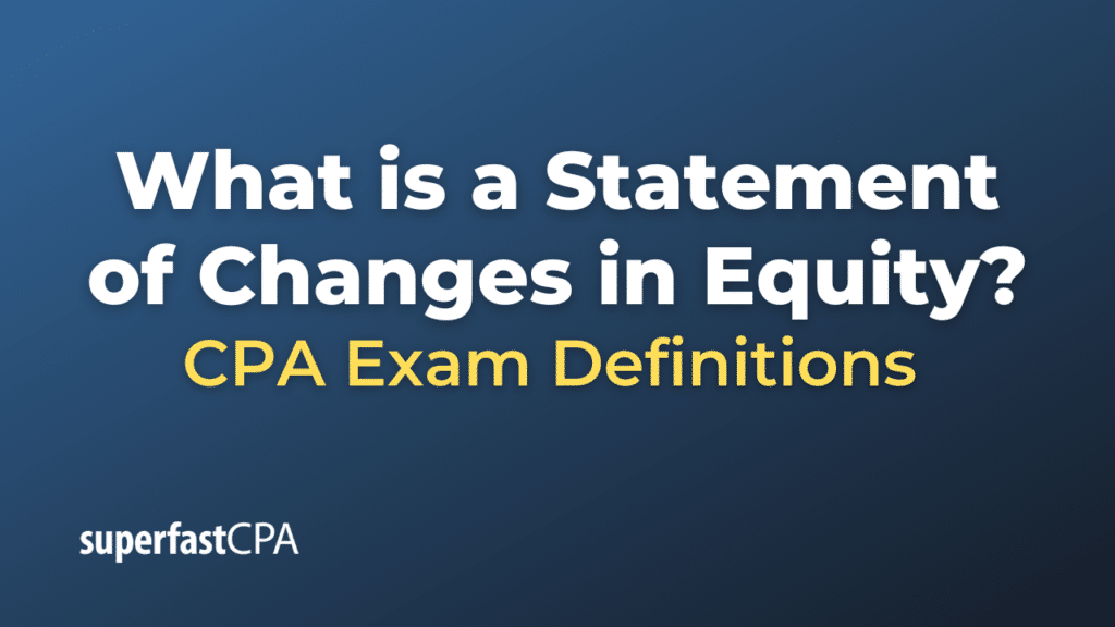 Statement of Changes in Equity