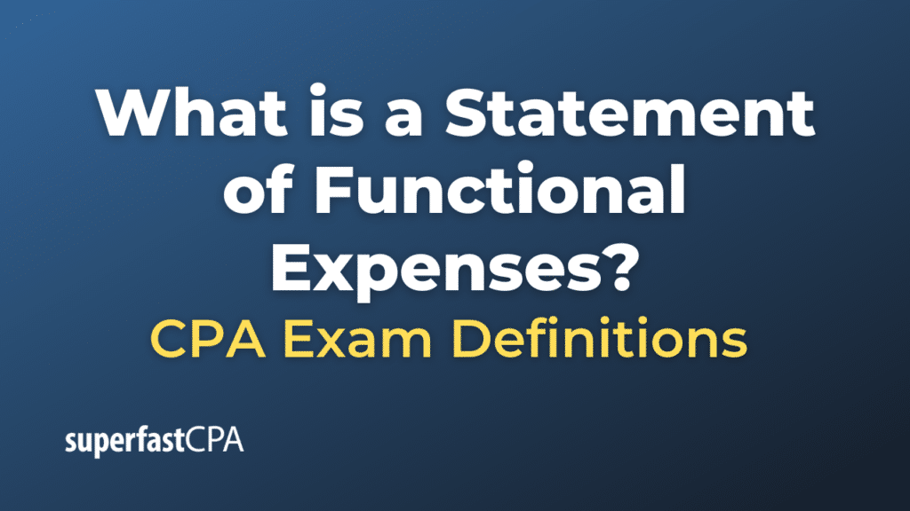 Statement of Functional Expenses