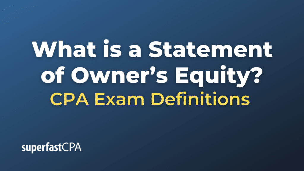 Statement of Owner’s Equity