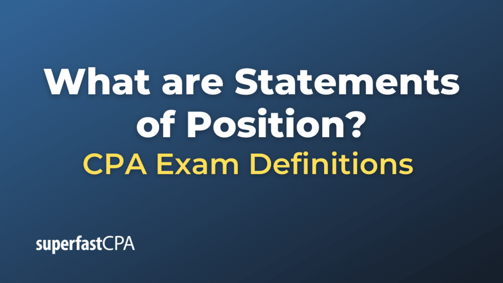 Statements of Position