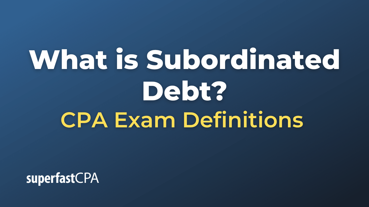 What is Subordinated Debt?