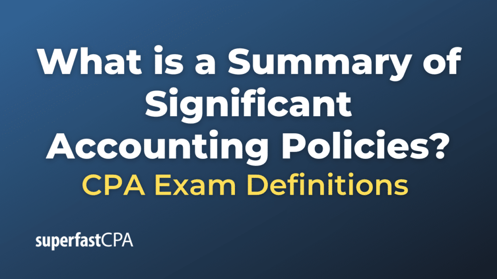 Summary of Significant Accounting Policies