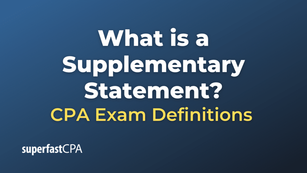Supplementary Statement