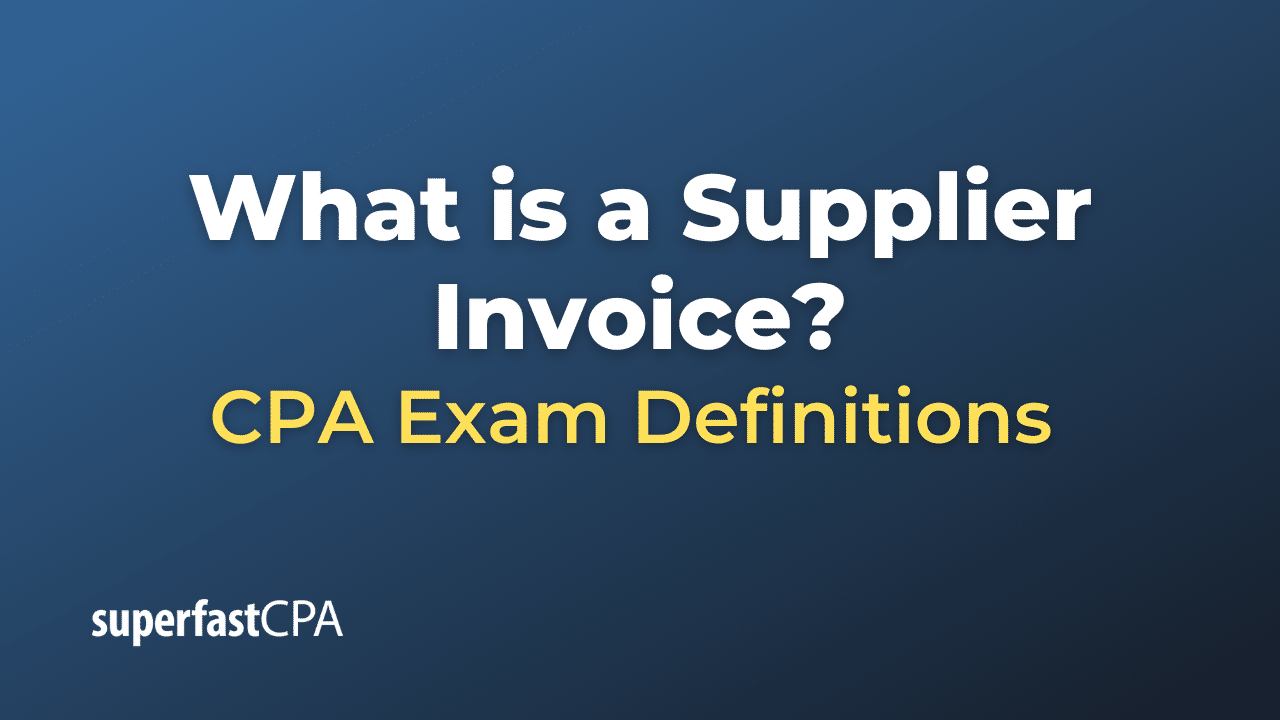 Supplier Invoice