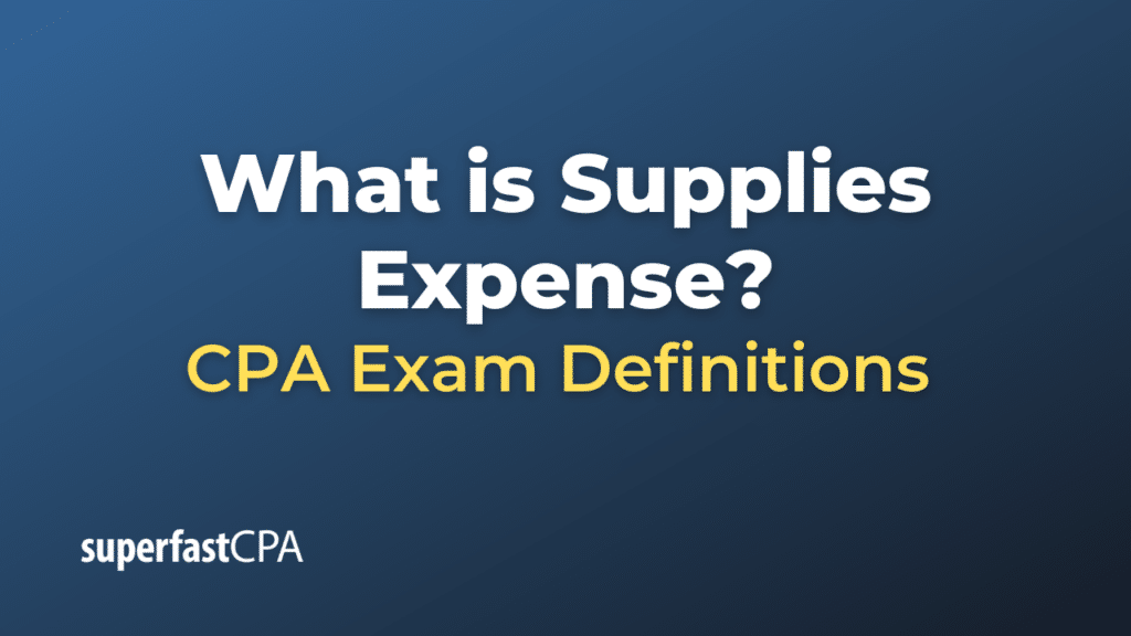Supplies Expense