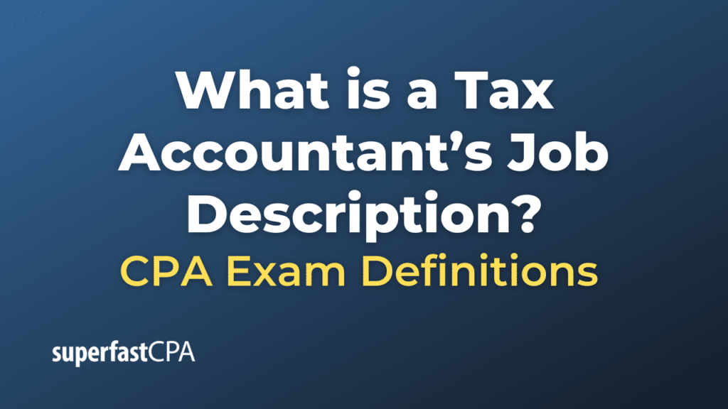 Tax Accountant’s Job Description