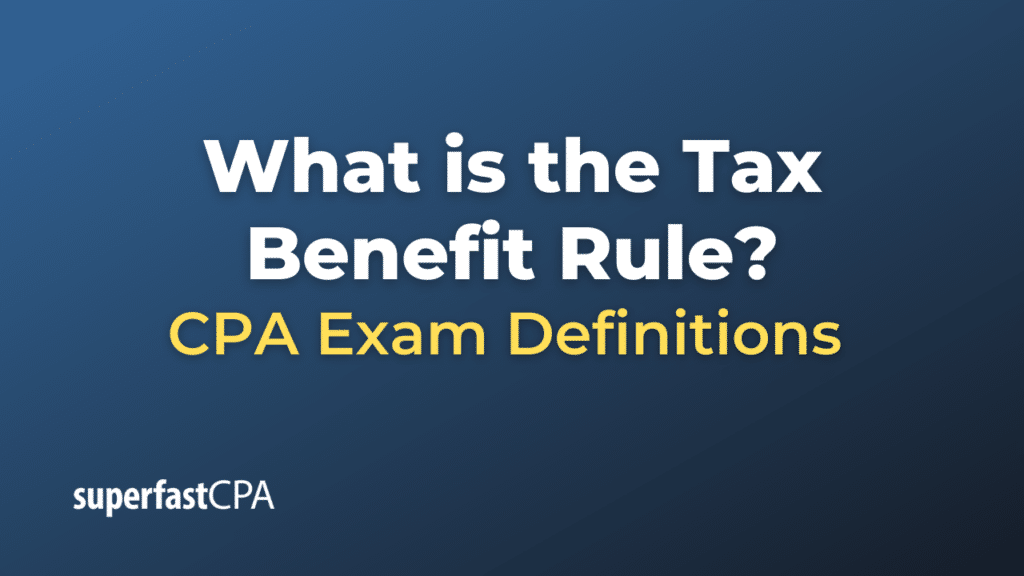 Tax Benefit Rule