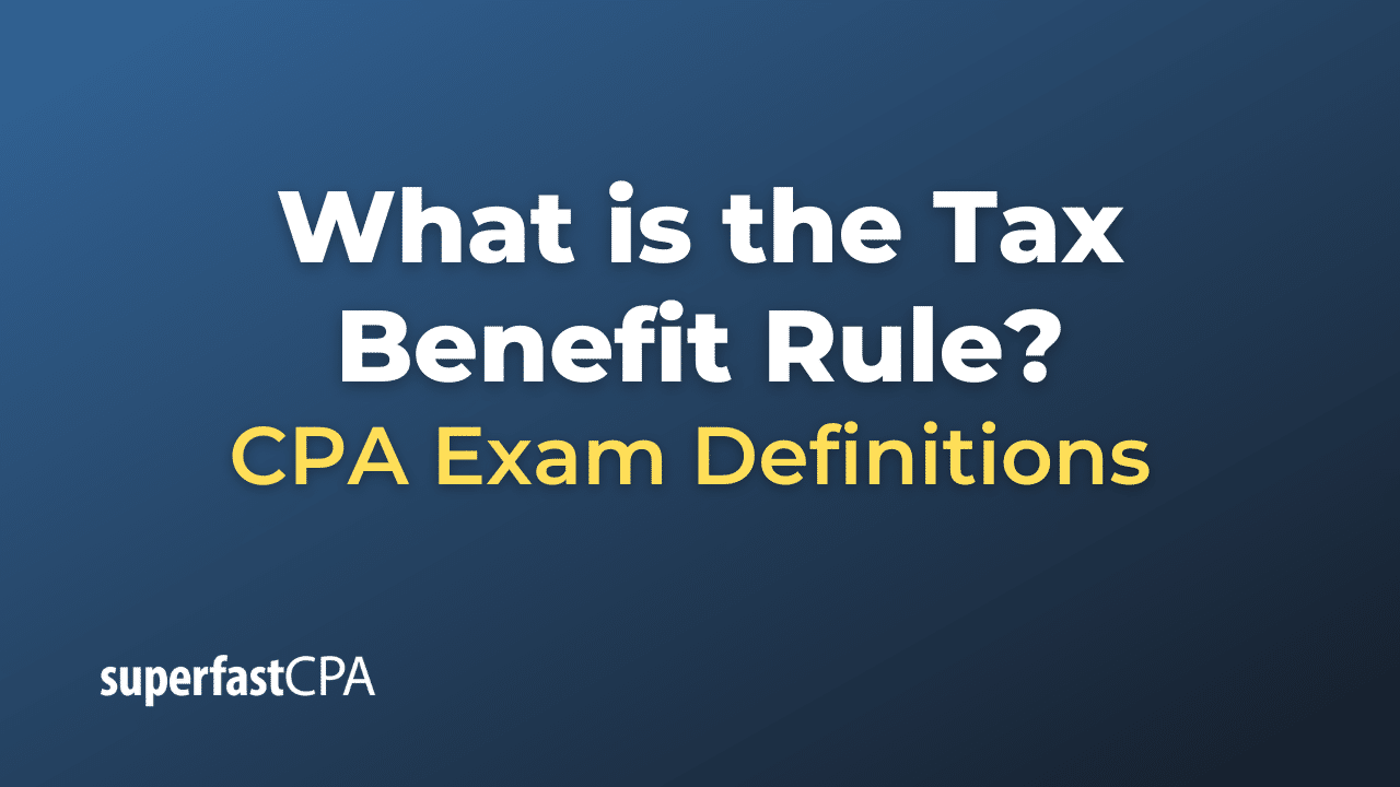 Tax Benefit Rule