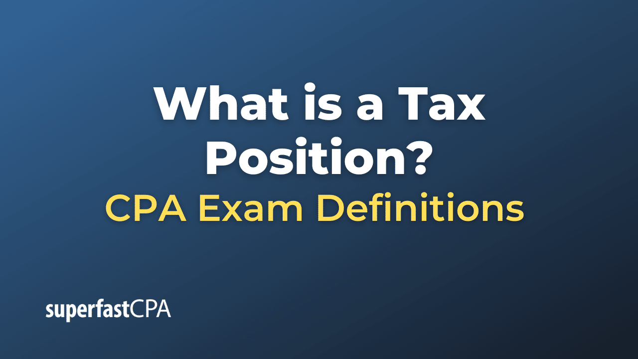 Tax Position