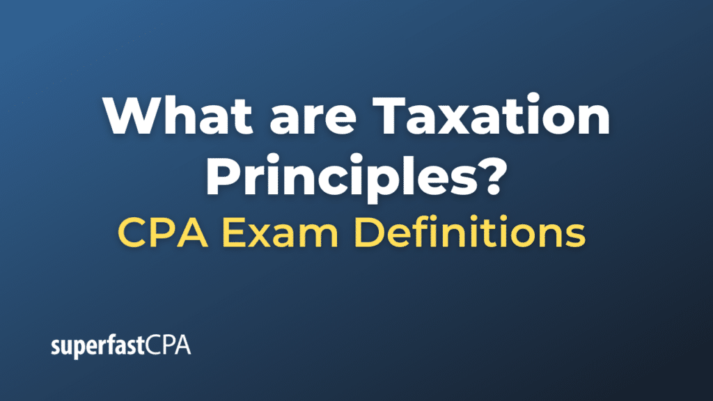 Taxation Principles