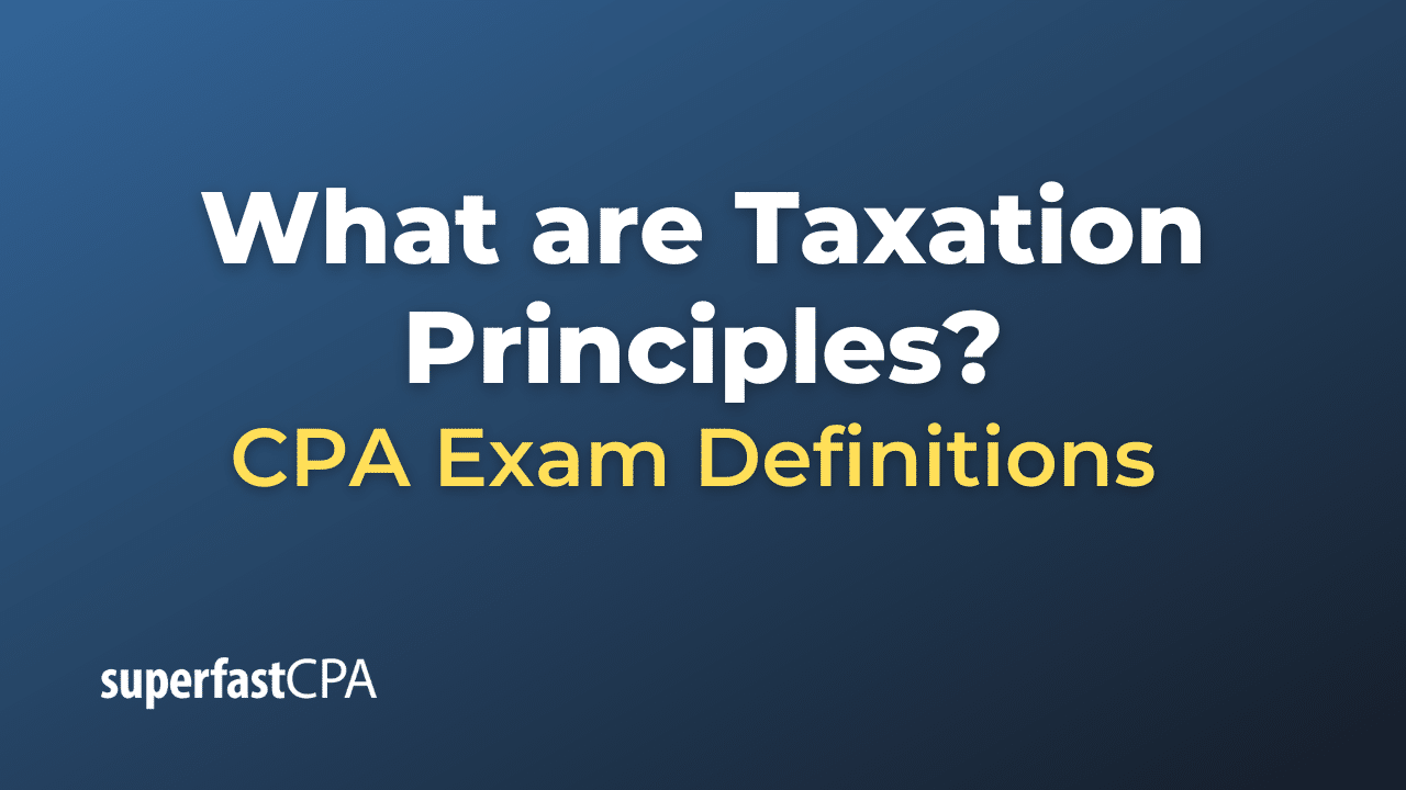 Taxation Principles