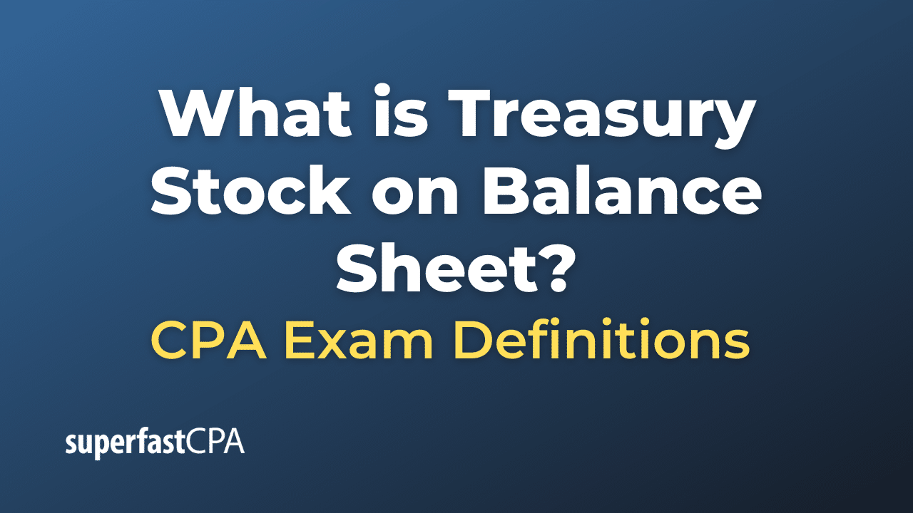 Treasury Stock on Balance Sheet