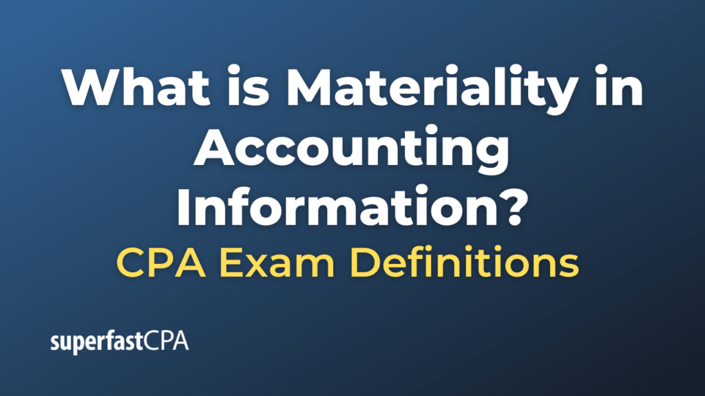 Materiality in Accounting Information