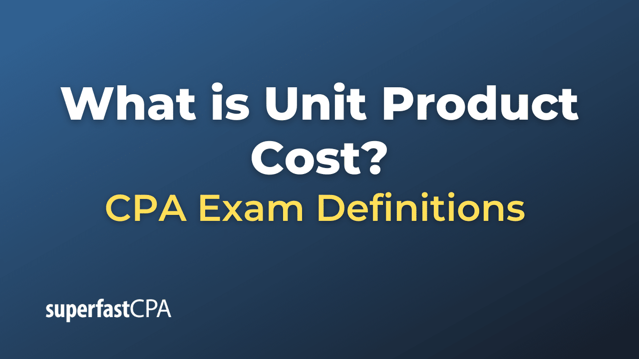 Unit Product Cost