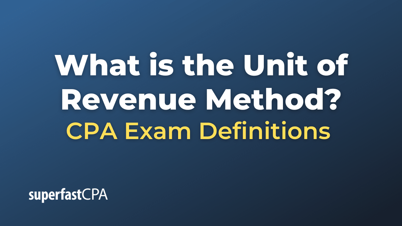 Unit of Revenue Method