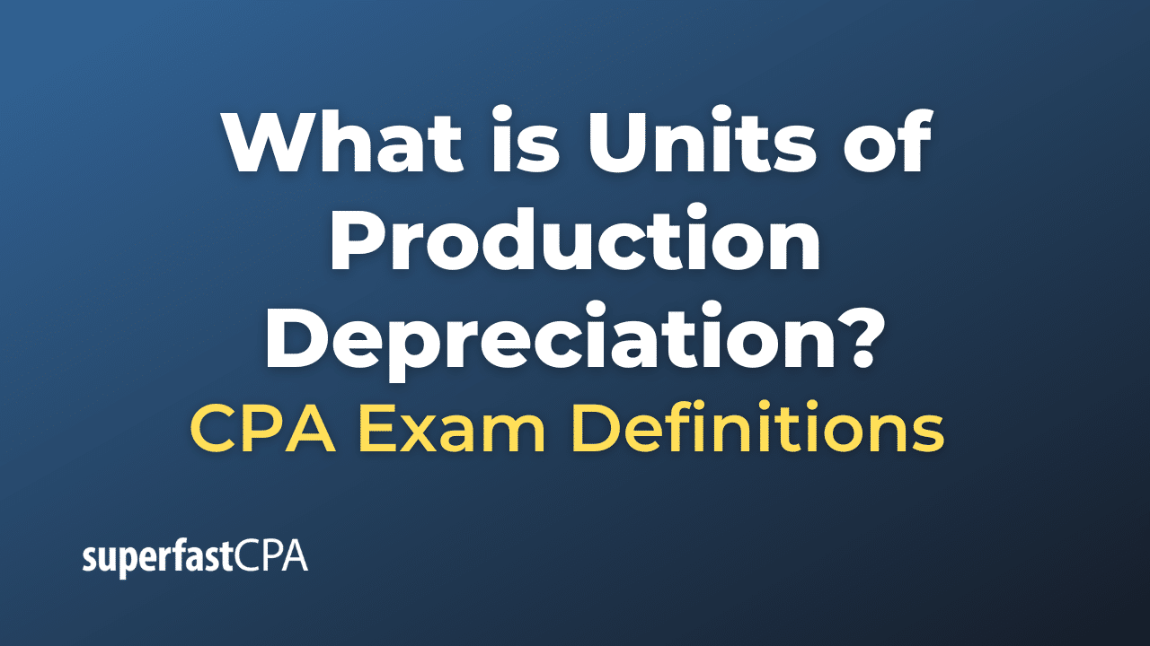 Units of Production Depreciation