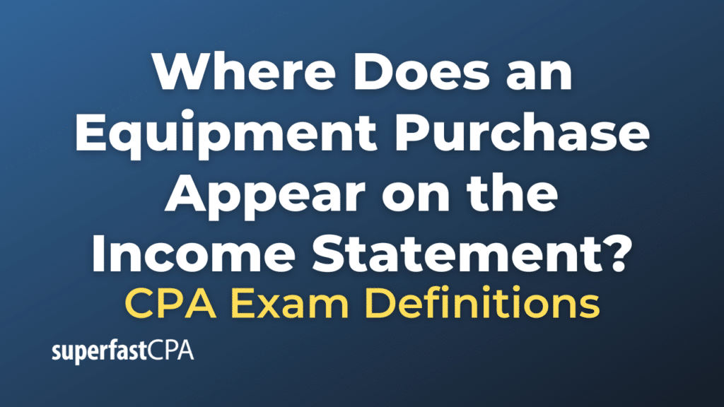 Where Does an Equipment Purchase Appear on the Income Statement