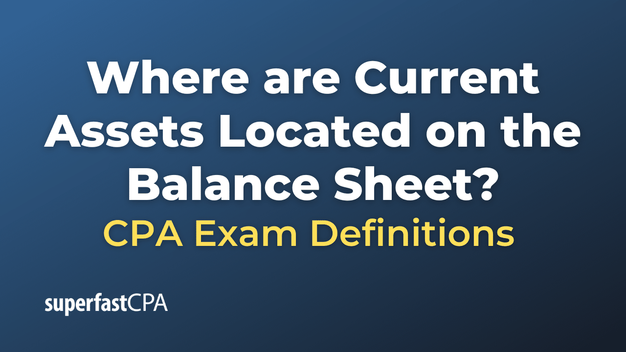 Where are Current Assets Located on the Balance Sheet