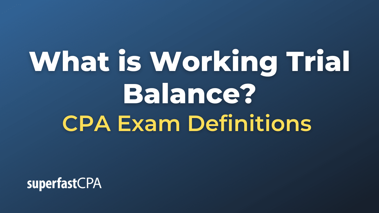 Working Trial Balance