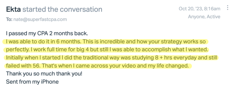 Original SuperfastCPA customer message 333