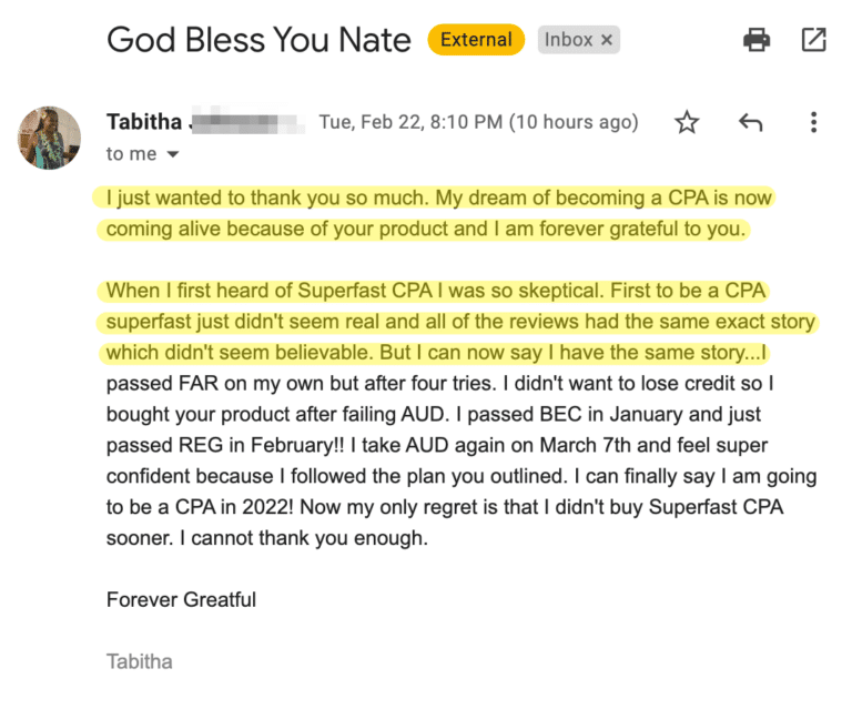 Original SuperfastCPA customer message 175